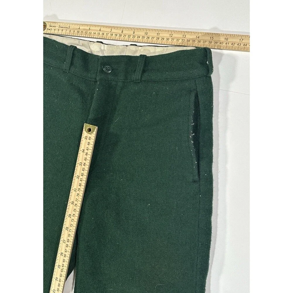 Vintage 60s 70s Kittery Trading Post Heavy Wool Hunting Pants Forest Green 30x36